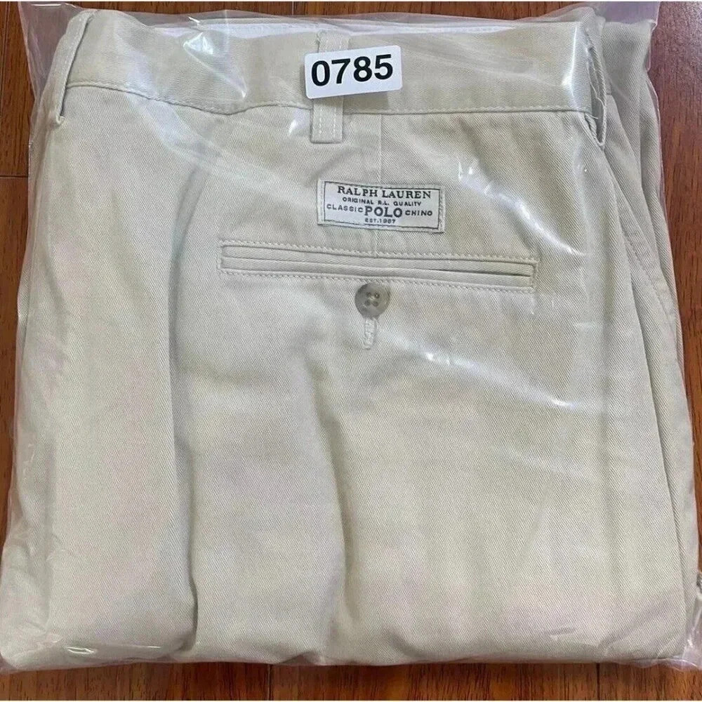 Vintage Polo by Ralph Lauren Men's Khaki Cotton Prospect Pants Size 30/40 Chino - Picture 11 of 11